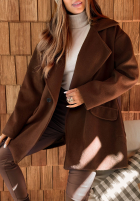 Krótki płaszcz Read The Signes czekoladowy