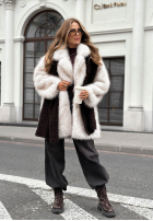 Płaszcz futerko z kołnierzem Chestnut Hill ecru