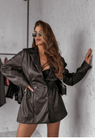 Skórzana marynarka z guzikami Before It Changed czarna