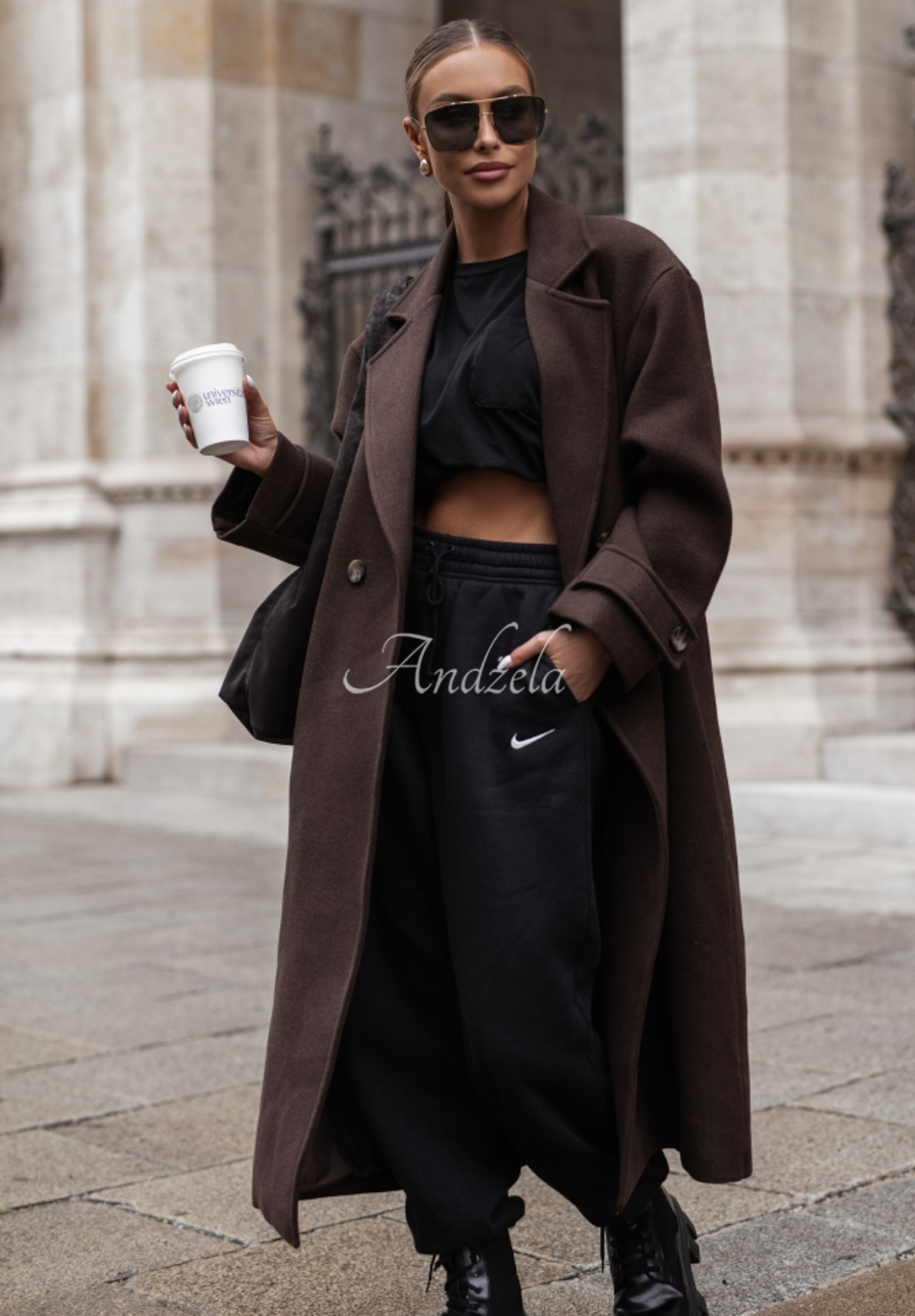 Cocomore New Message long coat chocolate