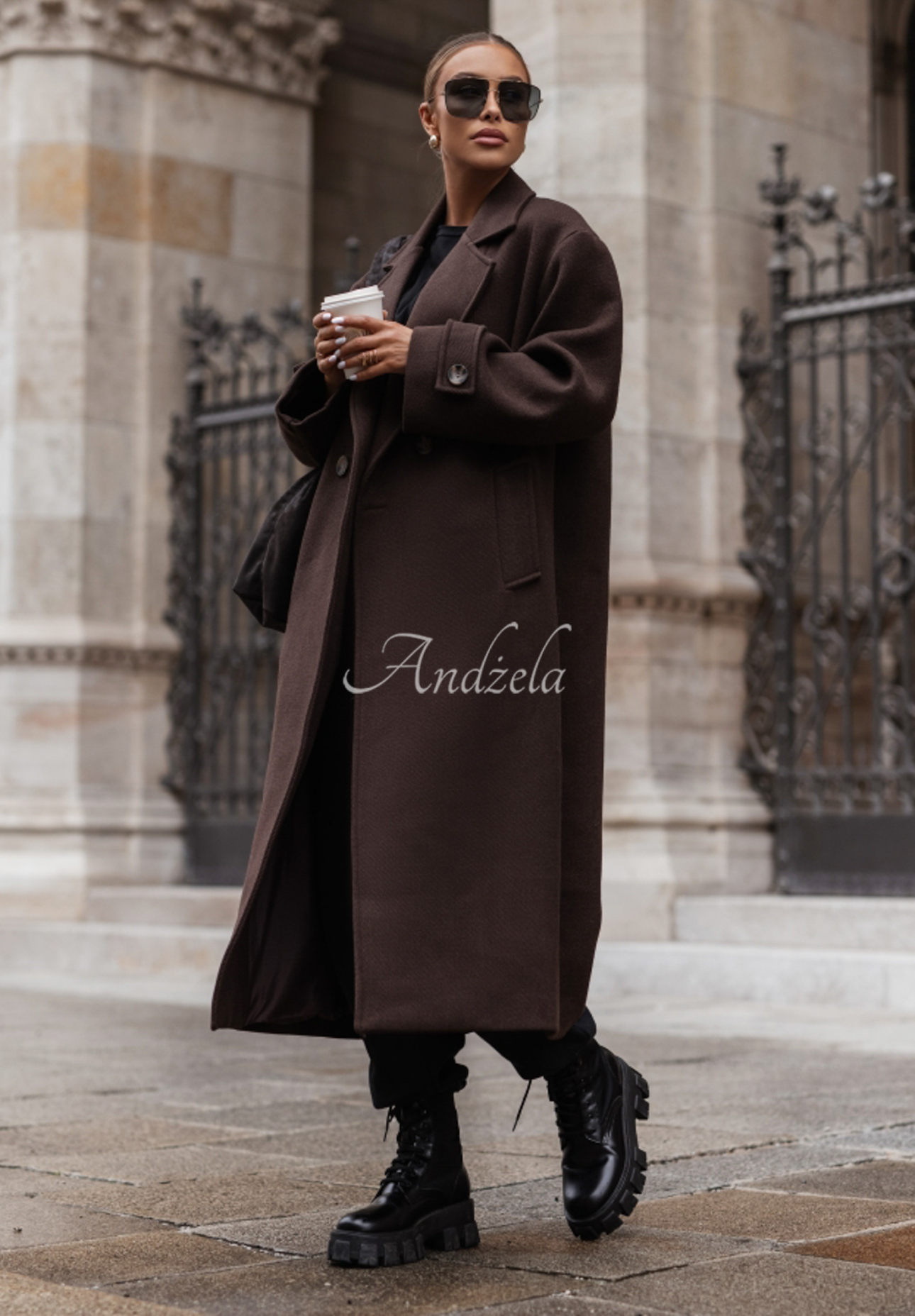 Cocomore New Message long coat chocolate