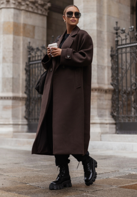 Cocomore New Message long coat chocolate