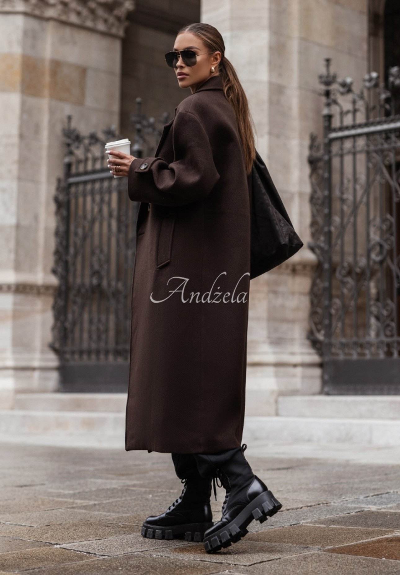 Cocomore New Message long coat chocolate