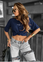 T-shirt z napisem Minimal granatowy