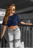 T-shirt z napisem Minimal granatowy