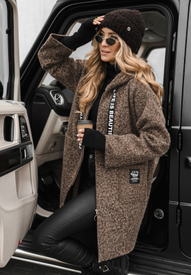 Coat sheepskin coat with wool Comes With Fog chocolate