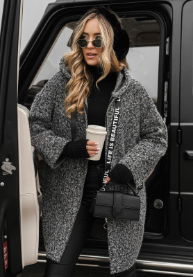 Coat sheepskin coat with wool Comes With Fog gray