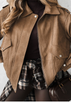 Krótka kurtka bomberka Coldest Winds beżowa