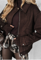 Krótka kurtka bomberka Coldest Winds czekoladowa