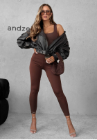 Legginsy Push-Up Fit Females czekoladowe