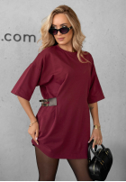 Sukienka z paskiem Somewhere Else burgundowa