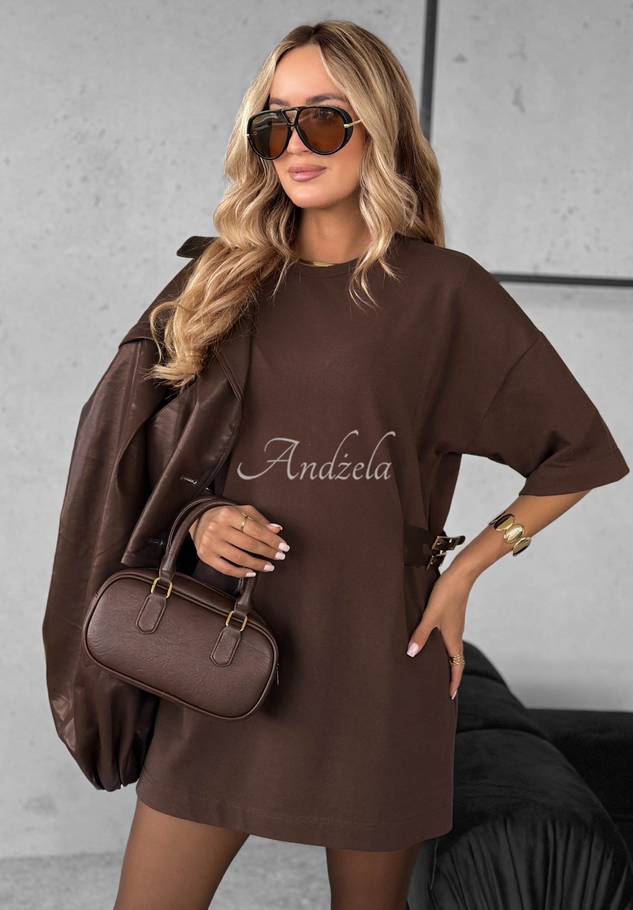 Somewhere Else chocolate cotton dress