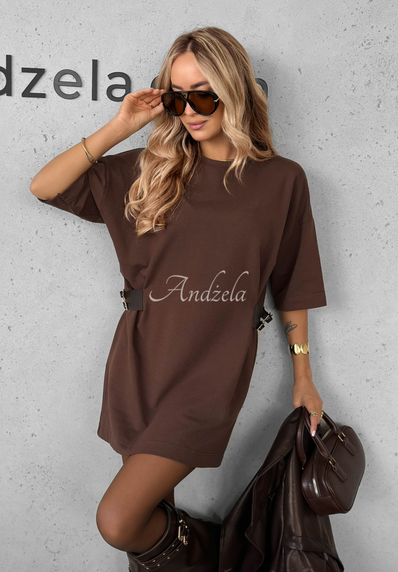 Somewhere Else chocolate cotton dress