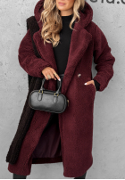 Płaszcz kożuszek z kapturem Before Frost burgundowy