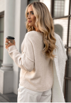 Sweter Go Ask Her jasnobeżowy