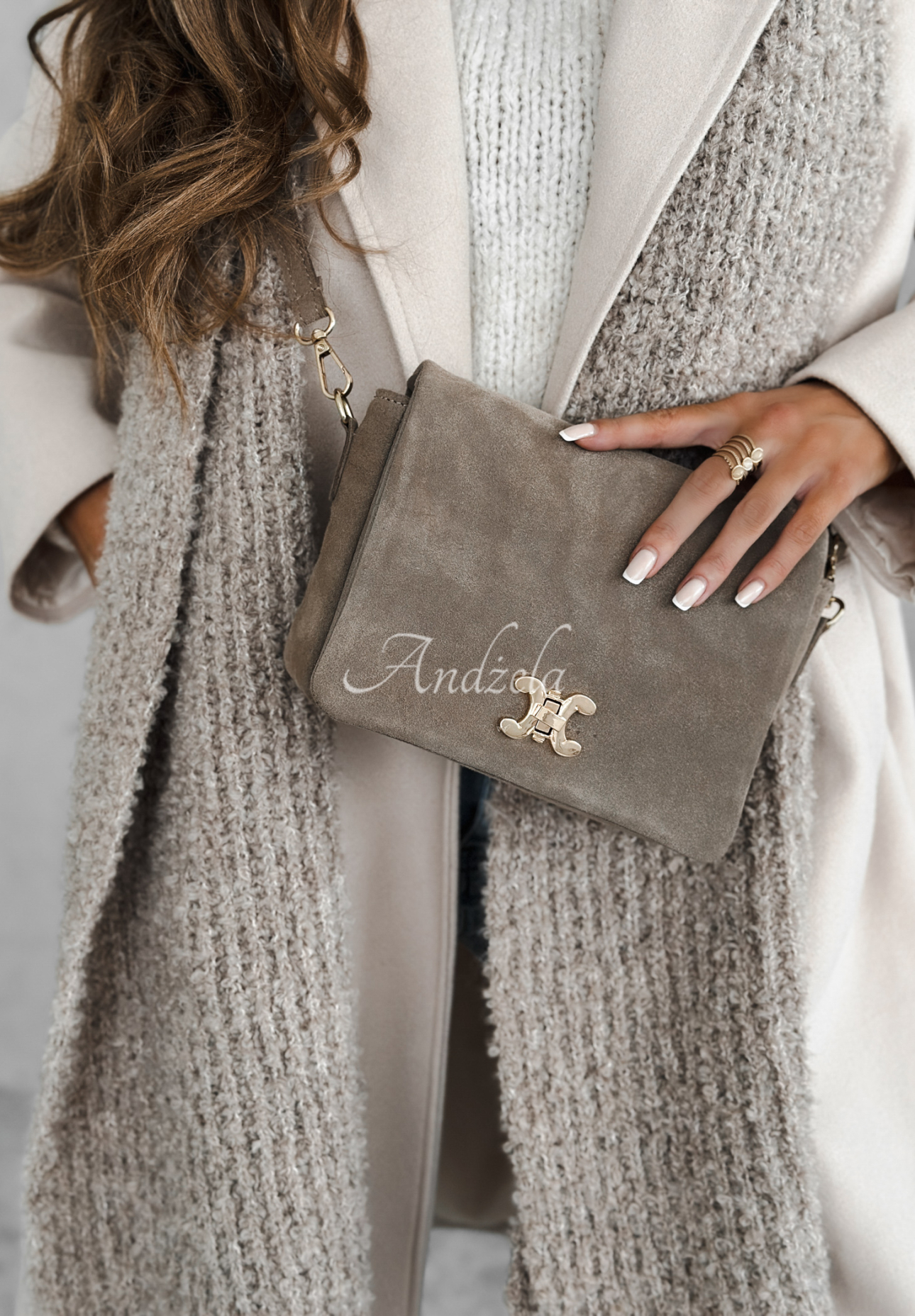 Zamszowa torebka In My Closet mokka