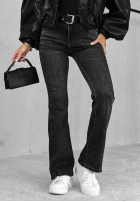 Spodnie jeansowe z paskiem Just My Luck ciemnoszare