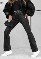 Spodnie jeansowe z paskiem Just My Luck ciemnoszare