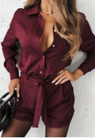 Krótki kombinezon Forgot Again burgundowy
