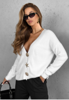 Krótki kardigan alpaka Fluffy And Cute ecru