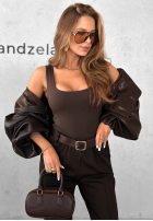 Spodnie z paskiem Can’t Unsee czekoladowe