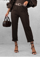 Spodnie z paskiem Can’t Unsee czekoladowe