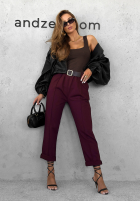 Spodnie z paskiem Can’t Unsee burgundowe