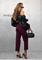 Spodnie z paskiem Can’t Unsee burgundowe