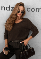 Sweter alpaka Teddy Fluff czekoladowy