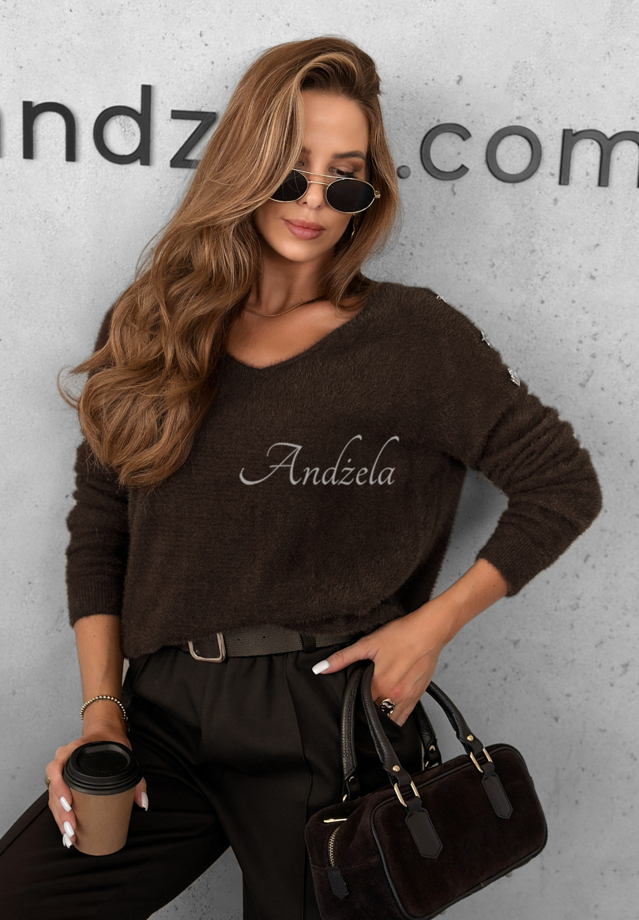 Teddy Fluff chocolate alpaca sweater