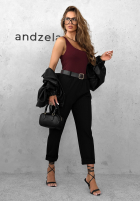 Wiskozowy top z dekoltem All Coming Back burgundowy