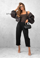 Wiskozowy top z dekoltem All Coming Back czekoladowy