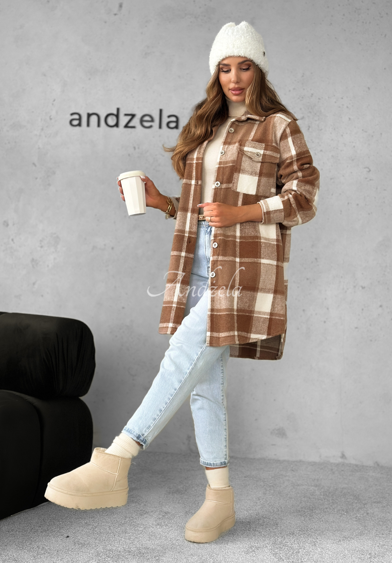 Tea With Cinnamon camel plaid shirt