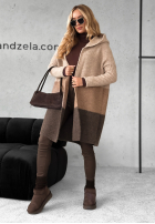 Długi kardigan Show Me More beżowy