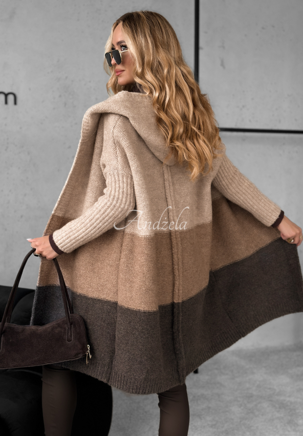 Long wool cardigan Show Me More beige