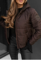 Pikowana kurtka z kapturem Just to Know czekoladowa