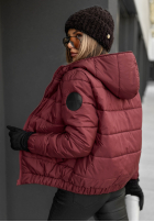 Pikowana kurtka z kapturem Just to Know burgundowa