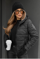 Pikowana kurtka z kapturem Just to Know czarna