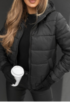 Pikowana kurtka z kapturem Just to Know czarny