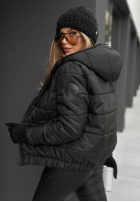 Pikowana kurtka z kapturem Just to Know czarna