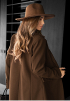 Krótki jednorzędowy płaszcz Alison czekoladowy