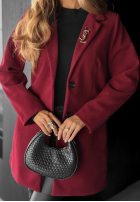 Krótki jednorzędowy płaszcz Alison burgundowy