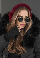 Nauszniki z futerkiem Frosty Kiss burgundowe