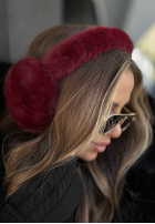 Nauszniki z futerkiem Frosty Kiss burgundowe