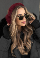 Nauszniki z futerkiem Frosty Kiss burgundowe