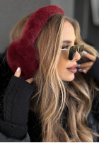 Nauszniki z futerkiem Frosty Kiss burgundowe