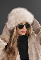 Czapka bucket hat z futerkiem Winter Cuddles beżowa