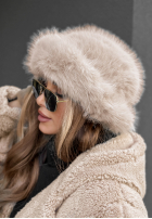 Czapka bucket hat z futerkiem Winter Cuddles beżowa