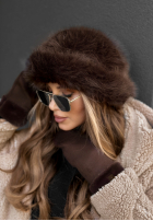 Czapka bucket hat z futerkiem Winter Cuddles czekoladowa