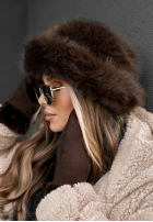 Czapka bucket hat z futerkiem Winter Cuddles czekoladowa